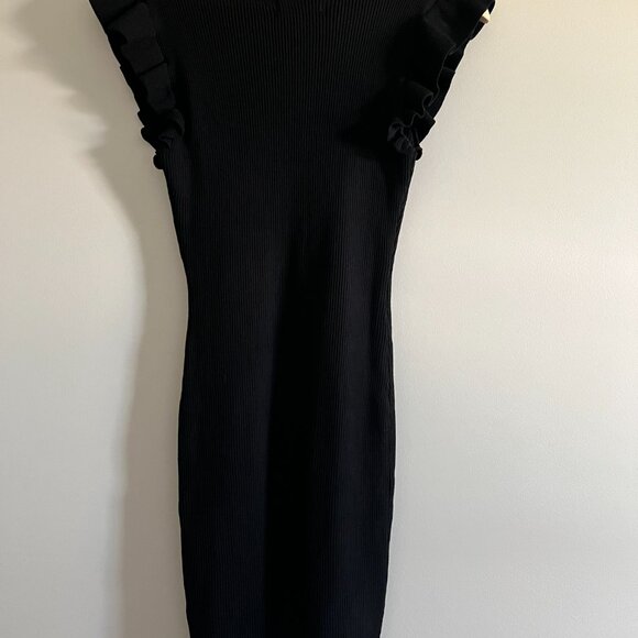 NWT | Black Ruffle Trim Mini Dress | Size Large - Picture 6 of 6